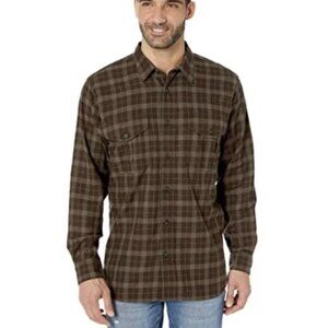 FILSON Alaskan Guide Shirt Brown Taupe Long Sleeve Plaid Flannel Men's Size S